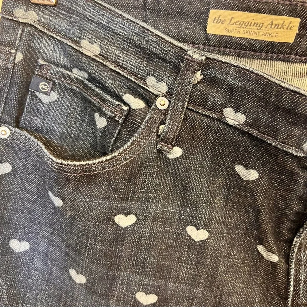 Adrianna Goldschmied Anthropologie heart skinny jeans the legging ankle fit 31R - Picture 8 of 9